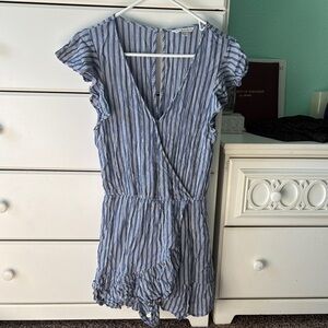 American Eagle Outfitters Blue and White Striped Kids Romper